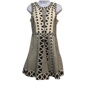 Parker White Geometric Print Dress